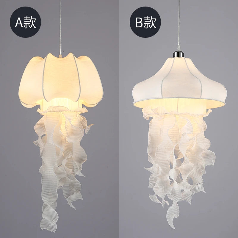 suspension en soie forme méduse style nordique décoratif - vue 5 sur 7