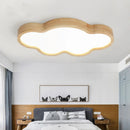plafonnier led en bois design moderne étoile nuage décoratif