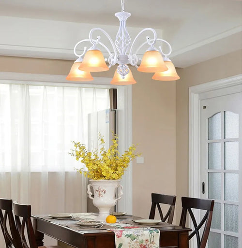 lustre vintage en fer style européen ampoule led traditionnel - vue 4 sur 6