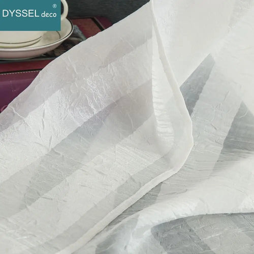 Rideau transparent à rayures style européen salon chambre