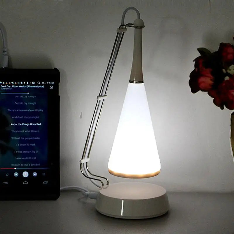 lampe de table led tactile rechargeable avec haut-parleur bluetooth et veilleuse - vue 2 sur 6