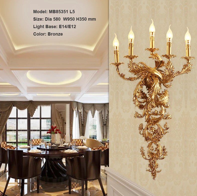 Applique murale Vintage bougie luxueuse applique murale pour hôtel Villa chambre support éclairage appliques murales lumières - vue 6 sur 8