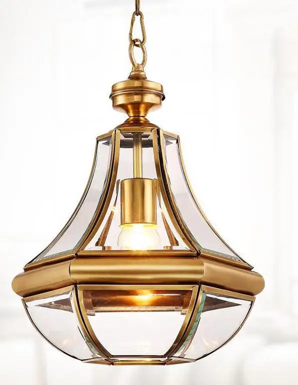 suspension en verre antique en cuivre pour intérieur élégant - vue 8 sur 8