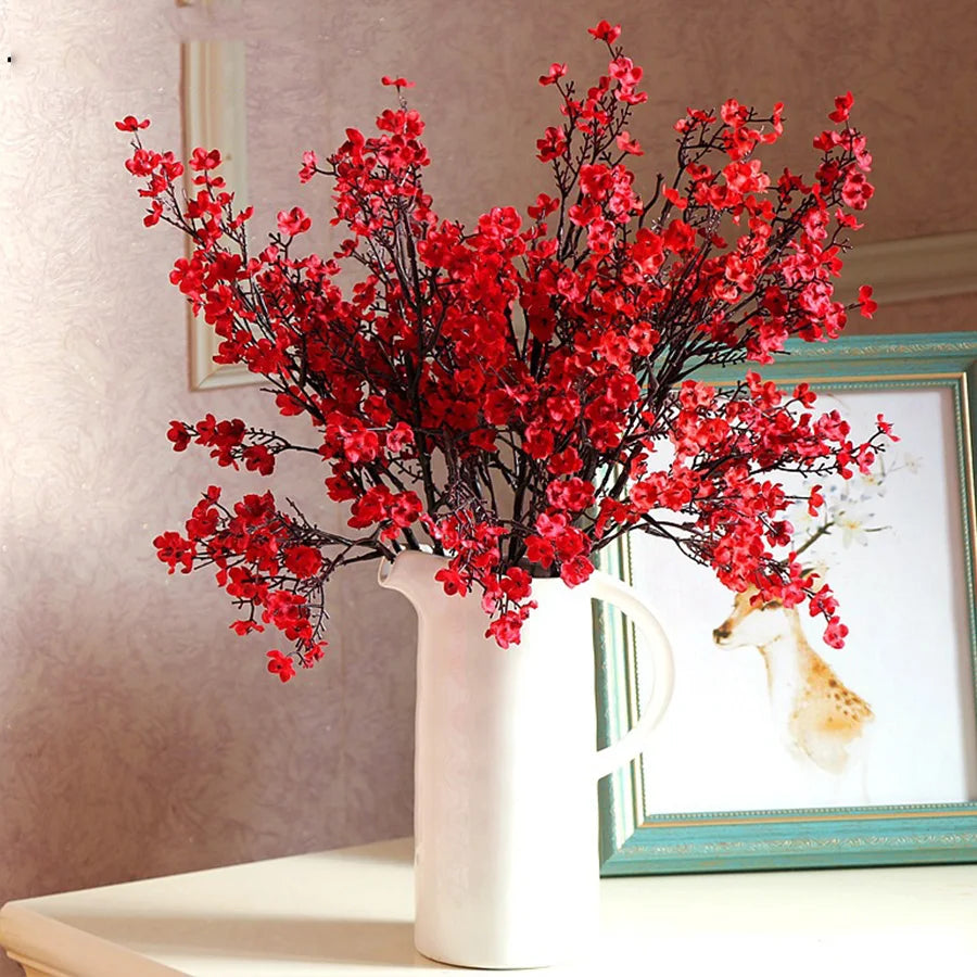 branche fleur cerisier rose en plastique pour décoration mariage et bricolage - vue 3 sur 13