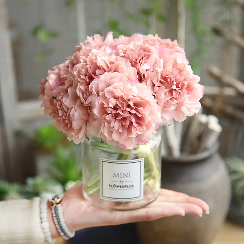 fleurs artificielles hortensias soie pour mariage décoration élégante - vue 10 sur 12