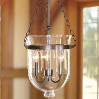 Suspension en verre transparent de couleur noir/rouille