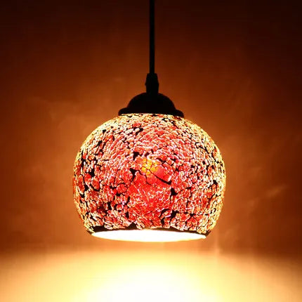 Turkish mosaic glass pendant light for hotels bars and restaurants