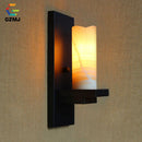 Vintage GZMJ industrial wall light with candle lampshade
