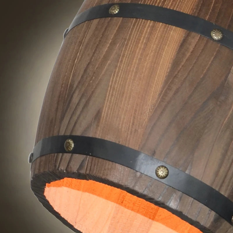baril en bois suspension style rétro pour restaurant - vue 5 sur 6
