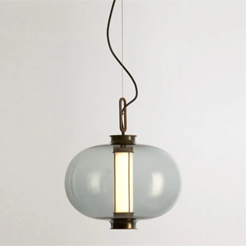 Suspension arrondie en verre loft postmoderne - vue 5 sur 9
