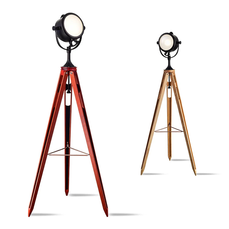 American style retro industrial wind, personality, creativity, bedroom, living room, study, Navy, modern three tripod floor lamp - vue 6 sur 6