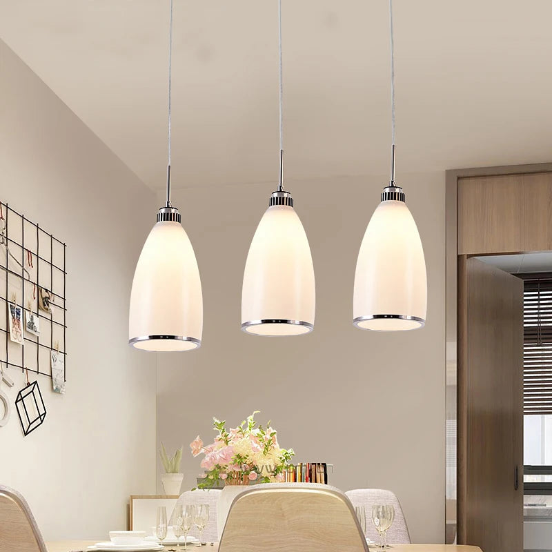 suspension led moderne en verre pour maison - vue 4 sur 9
