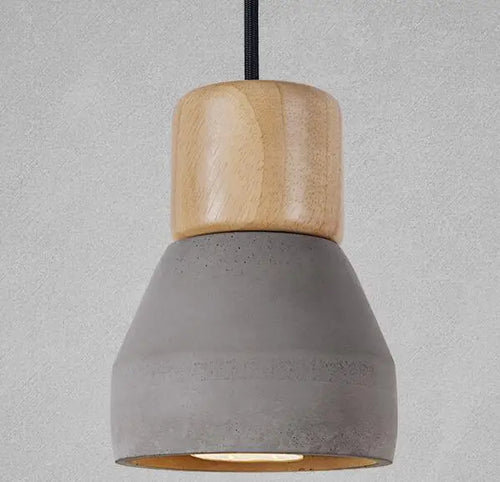 4 colour nordic loft style E27 wood and cement pendant light for living room, restaurant, cafe or bedroom – modern colourful ceiling lamp - vue 11 sur 10
