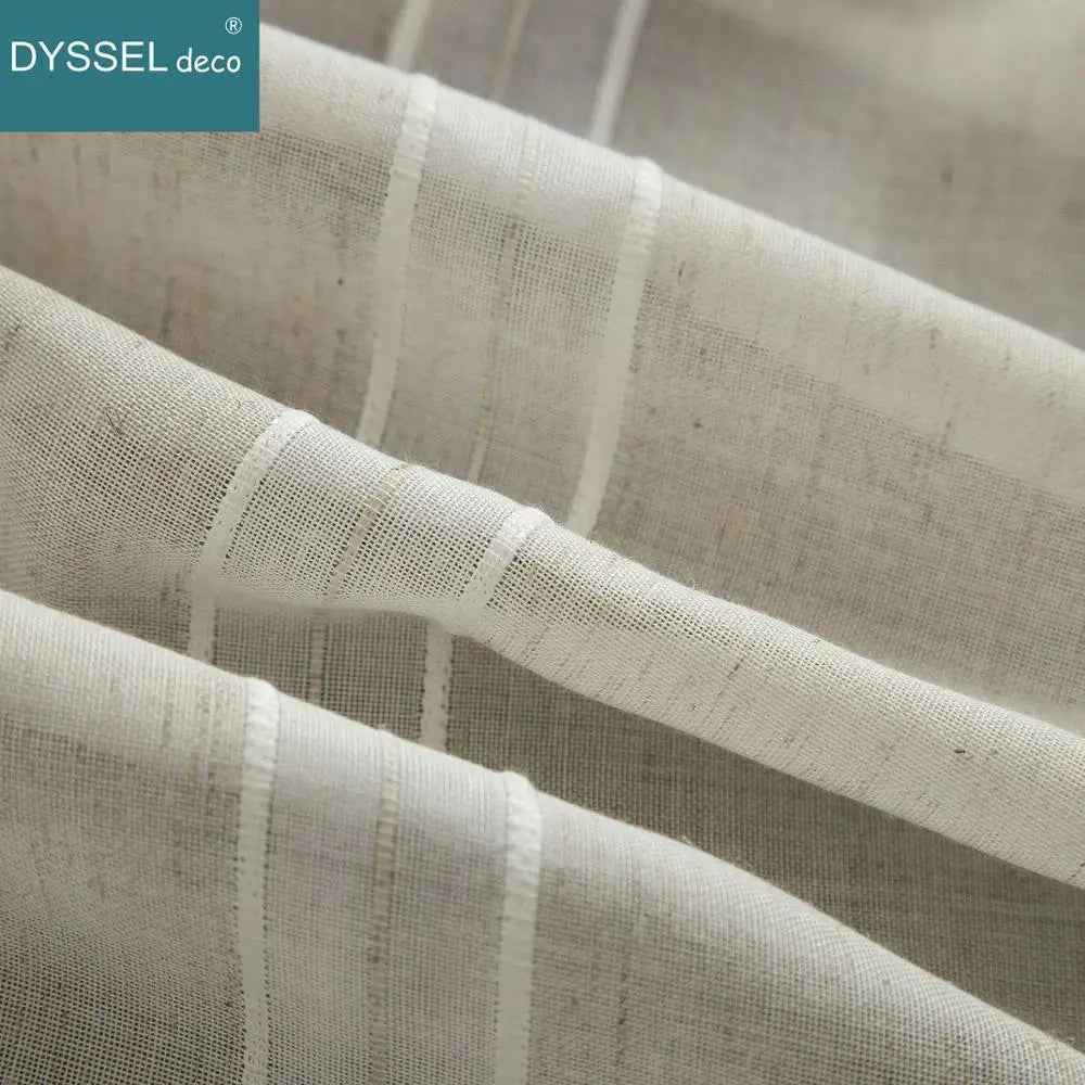 Voilage rideau rayures style européen pour salon chambre - vue 5 sur 8
