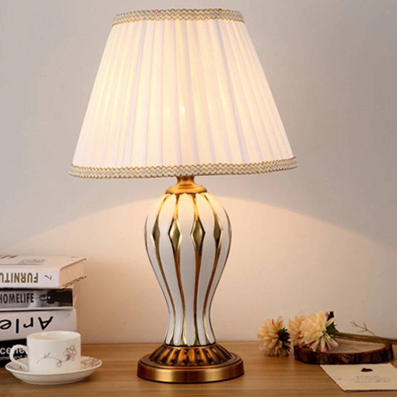 lampe de bureau antique américaine en céramique peinte à la main - vue 5 sur 9