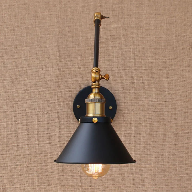 applique murale réglable longue style loft vintage avec led