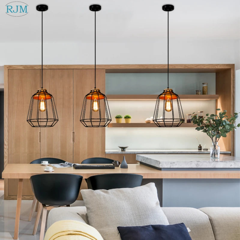 suspension nordique vintage en fer pour restaurant café - vue 4 sur 7