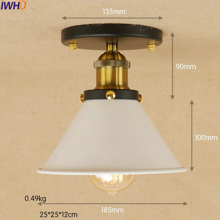 Plafonniers LED Sahde blanc pour salon chambre Edison éclairage plafonnier Vintage Plafond industriel LED Luminaria - vue 7 sur 30