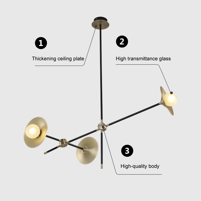 lustre créatif nordique design moderne pour décoration intérieure - vue 4 sur 9