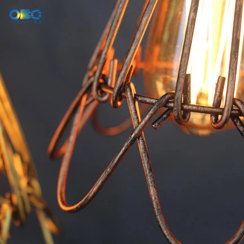 suspension vintage en fer avec abat jour et interrupteur intérieur - vue 7 sur 11