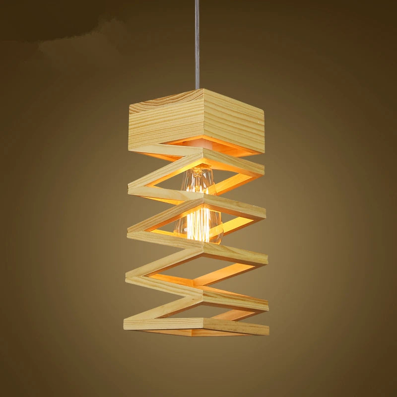 suspension en bois pur créatif gzmj pour la maison - vue 3 sur 8