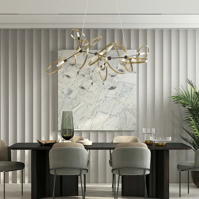 lustre led décoratif design moderne en métal pour intérieur - vue 4 sur 7