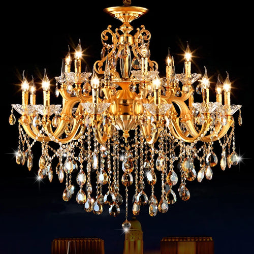 lustre en cristal moderne avec éclairage LED suspendu