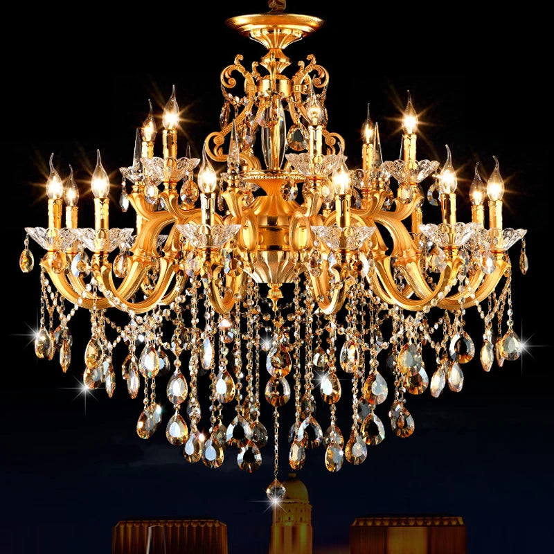 lustre en cristal moderne avec éclairage LED suspendu - vue 3 sur 18