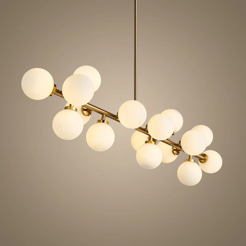 lustre doré avec Boule de verre corps doré créative - vue 4 sur 7
