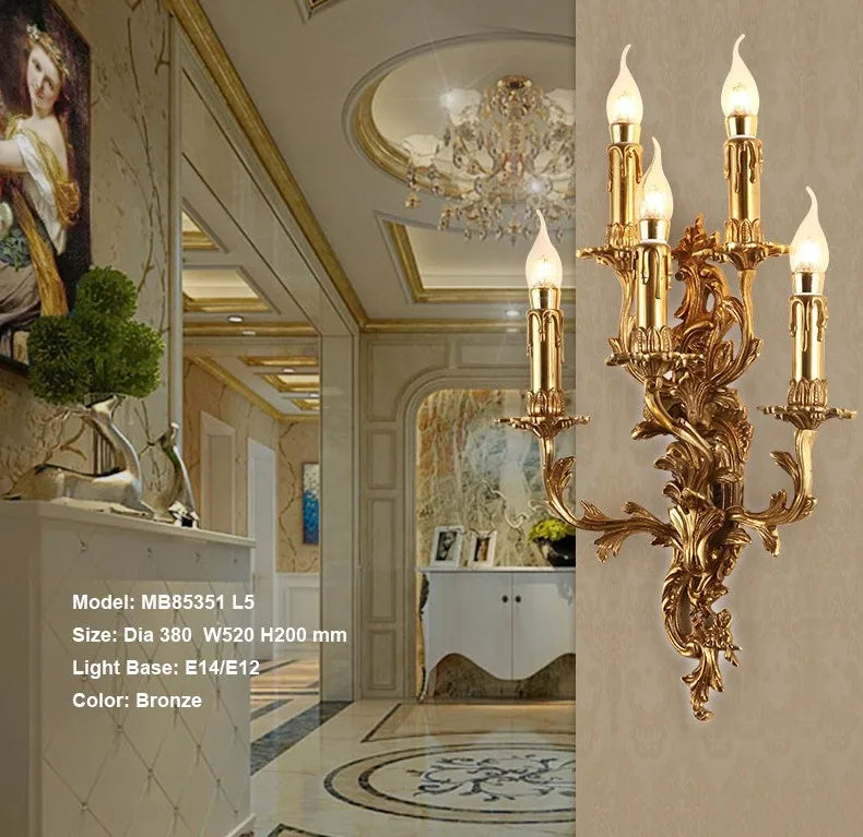 Applique murale Vintage bougie luxueuse applique murale pour hôtel Villa chambre support éclairage appliques murales lumières - vue 5 sur 8
