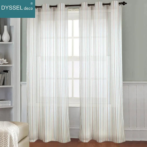 Voilage rayé style européen pour salon chambre - vue 3 sur 7