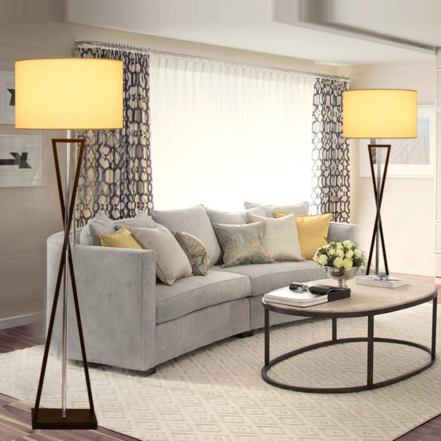 lampadaire led en tissu de fer nordique pour intérieur moderne - vue 3 sur 6