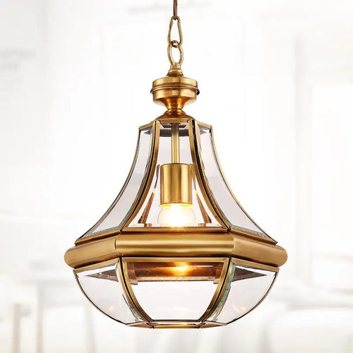 suspension en verre antique en cuivre pour intérieur éclairage élégant