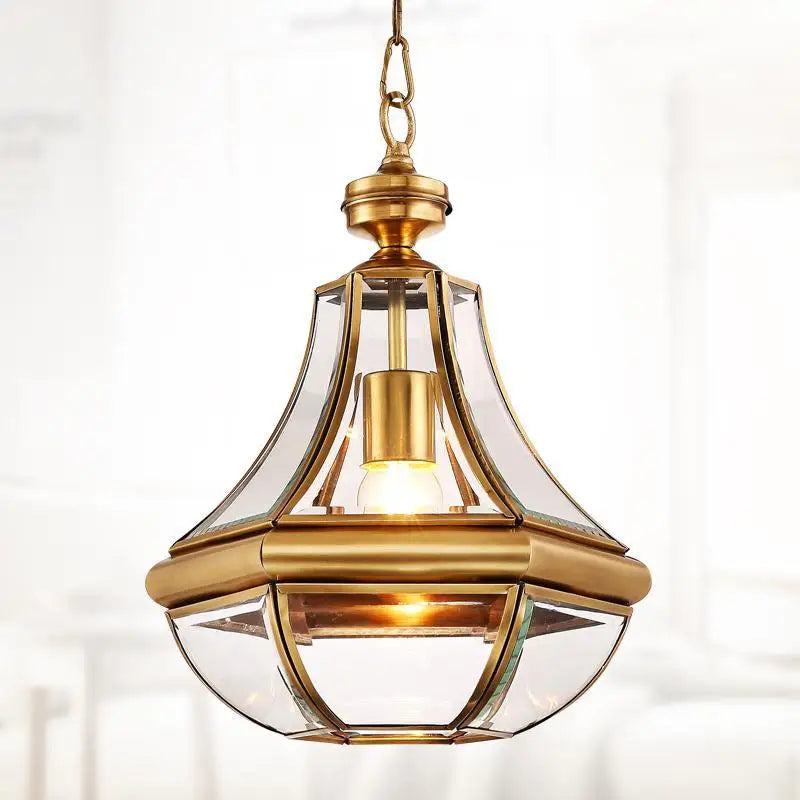 suspension en verre antique en cuivre pour intérieur éclairage élégant