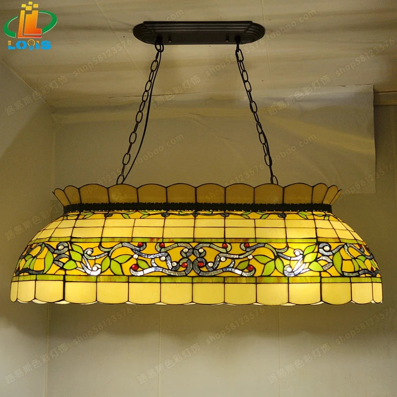 lustre rétro en rotin et verre pour éclairage de bar et restaurant - vue 7 sur 6