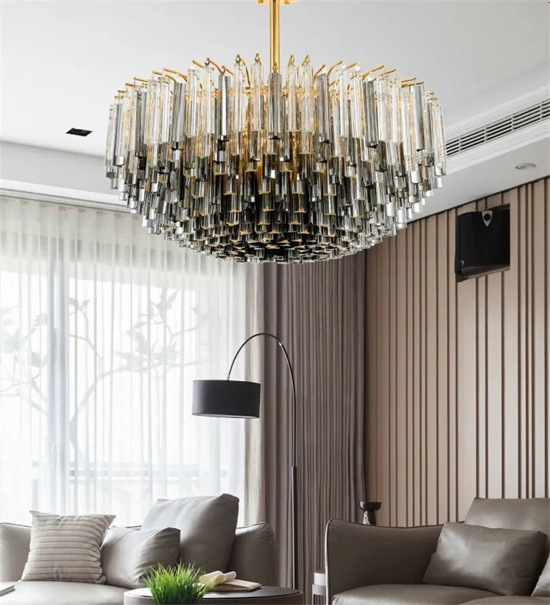 lustre en verre cristal design post-moderne pour décoration intérieure - vue 4 sur 6