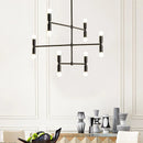 Lustre d'art en fer post-moderne éclairage Lustres en bambou créatifs LED lampe à main salon chambre cuisine Restaurant Lustres