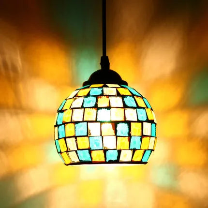 Turkish mosaic glass pendant light for hotels bars and restaurants - vue 16 sur 23