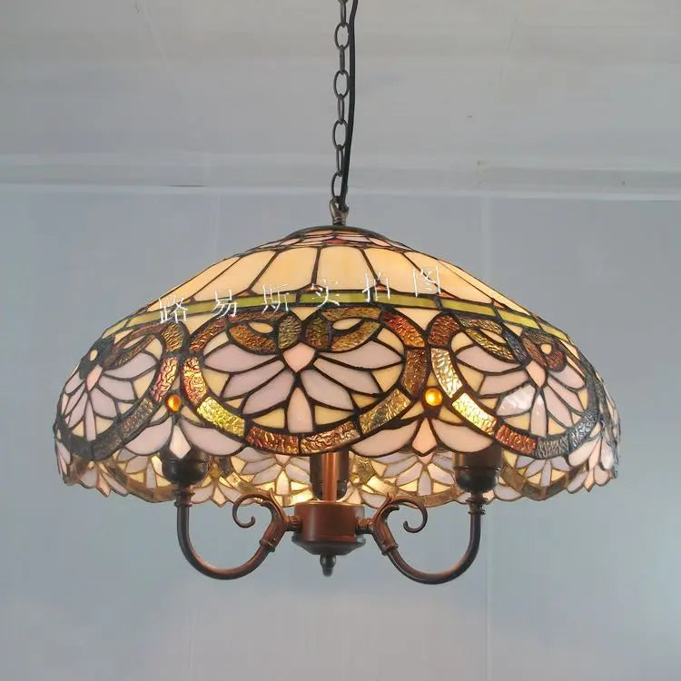 lustre en verre en forme de cœur style tiffany rétro pour restaurant - vue 6 sur 7