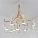 lustre noir postmoderne en métal pour cafés et restaurants