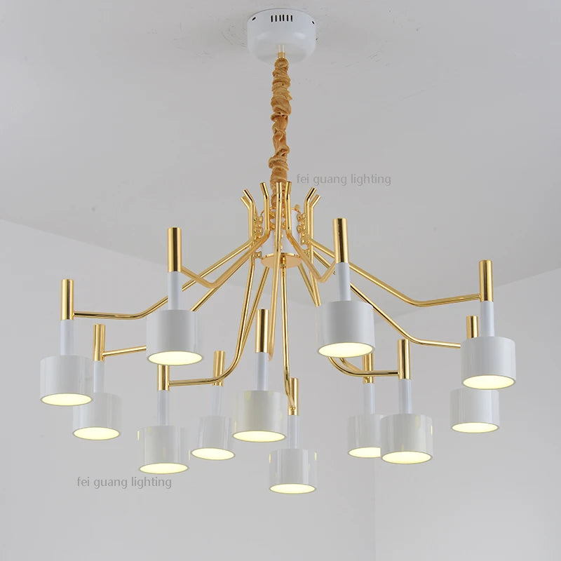 lustre noir postmoderne en métal pour cafés et restaurants - vue 3 sur 10