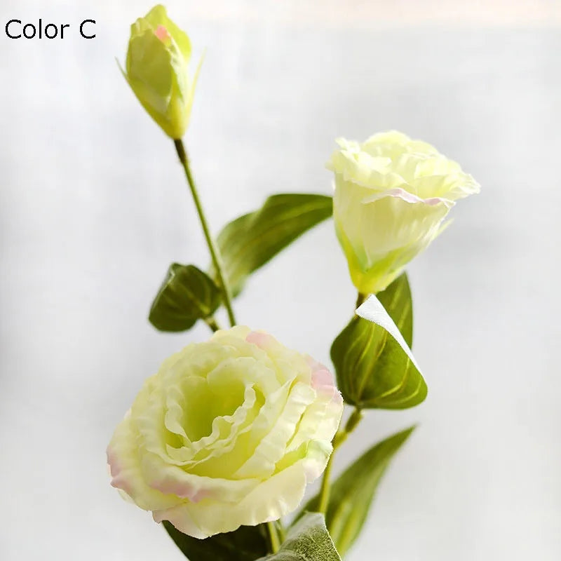 fleurs artificielles en gros décoration mariage eustoma soie 3 branches - vue 11 sur 11