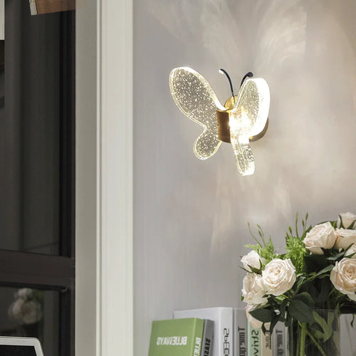 applique murale papillon en cristal moderne pour décoration intérieure - vue 3 sur 7