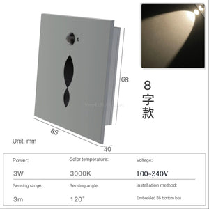 Led wall light with motion sensor for human detection