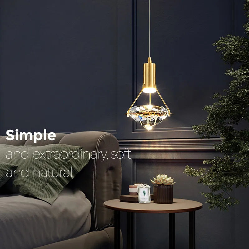 lustre personnalisable postmoderne en cristal avec led - vue 5 sur 10