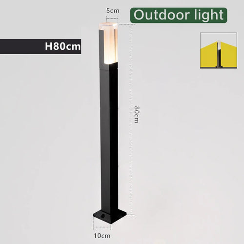 Lampe à gazon moderne lumière extérieure en aluminium étanche à l'eau porche jardin IP54 lampe à gazon extérieure maison cour décor paysage lumières - vue 11 sur 10