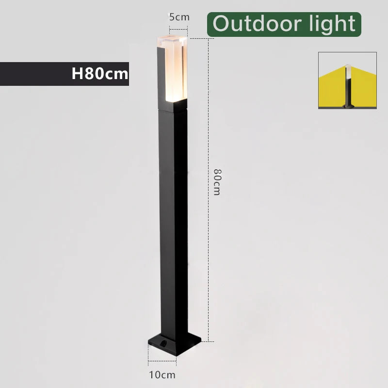 Lampe de pelouse éclairage extérieur lumière moderne en aluminium étanche à l'eau jardin extérieur lampe de pelouse maison cour décor paysage lumières - vue 10 sur 10