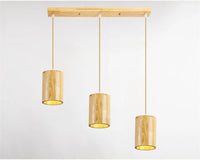 suspension LED en tonneau bois style nordique décoratif