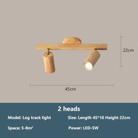 Nordic LED track spotlights wooden ceiling light for living room, wall, aisle, bar or clothing store - E27