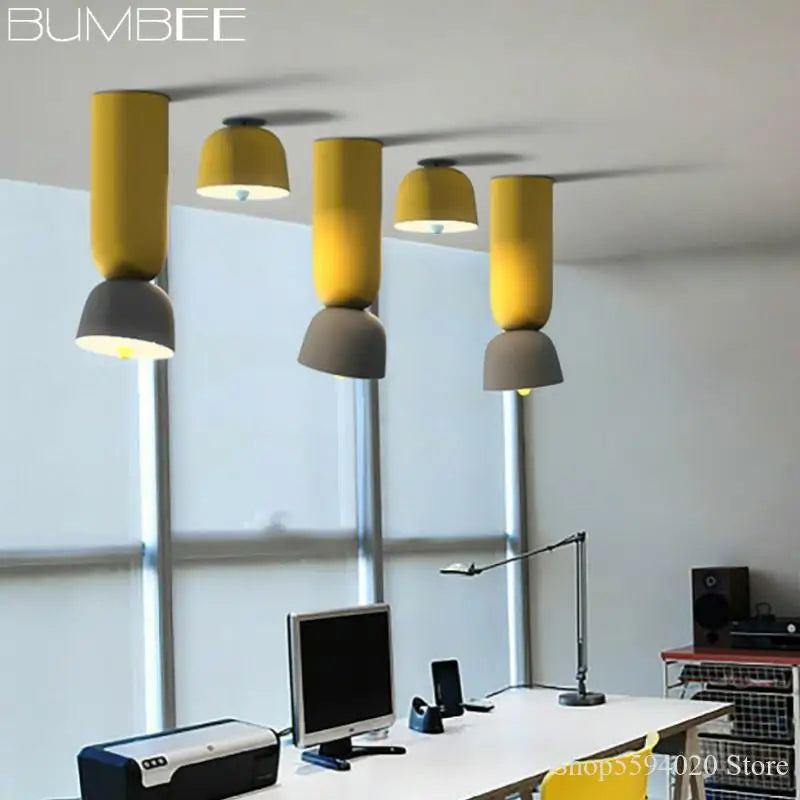 éclairage de toit led design nordique macaron simple moderne - vue 4 sur 11